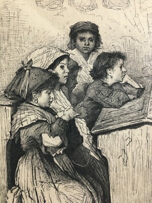 Antonio Piccinni, Scolari A Roma. Antica Incisione All'Acquaforte Del 1879