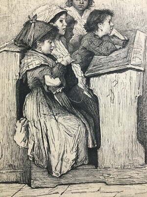 Antonio Piccinni, Scolari A Roma. Antica Incisione All'Acquaforte Del 1879