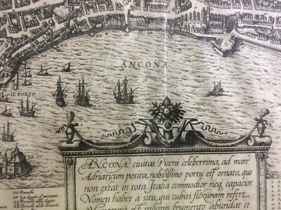 Marche, Ancona: Antica Cartografia, Fortificazioni, Barche, Porto, Chiese E Urbanistica