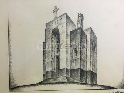 Architettura Di Regime: Progetto Di Edilizia Funeraria Per Cappella. Carlo Rossoni, 1932.