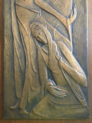 Pannello Artistico In Rame Sbalzato, Metà Del '900, Firmato