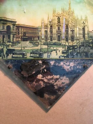 Milano: Piazza del Duomo, Animata Veduta a Colori d'epoca
