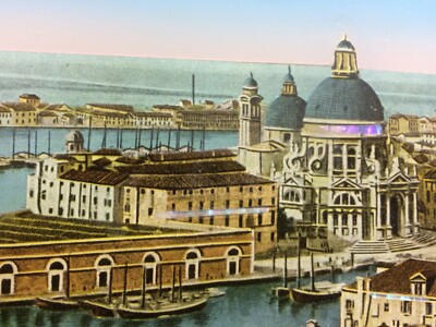 Venezia: Antica Veduta Panoramica. Souvenir Da Collezione Sottovetro In Stile Liberty