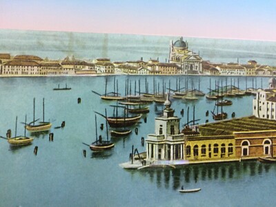 Venezia: Antica Veduta Panoramica. Souvenir Da Collezione Sottovetro In Stile Liberty