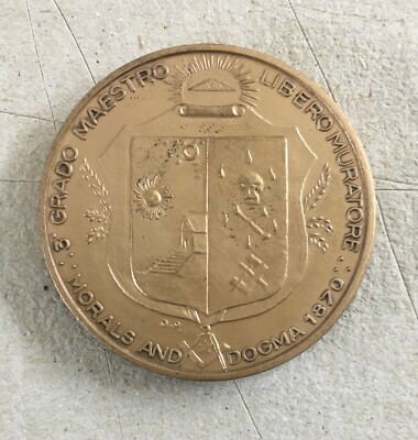 Medaglia Massonica Commemorativa Albert Pike   Maestro Libero Muratore
