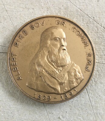 Medaglia Massonica Commemorativa Albert Pike   Maestro Libero Muratore
