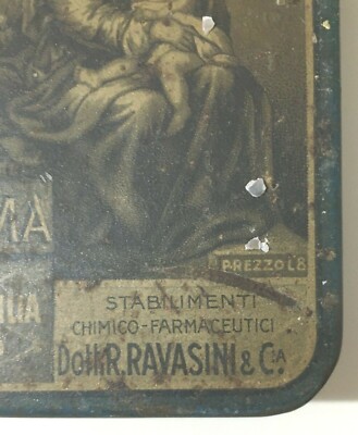 Medicina, Farmacia, Pediatria: Scatola Pubblicitaria Polveri Sant'Anna Puer Ravasini