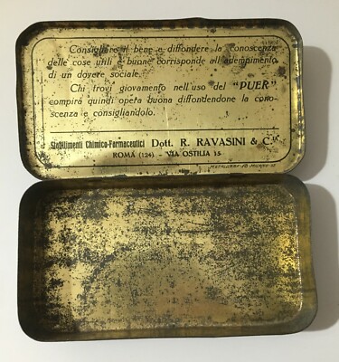 Medicina, Farmacia, Pediatria: Scatola Pubblicitaria Polveri Sant'Anna Puer Ravasini