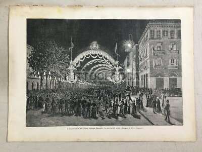 Piemonte, Torino: Evento Storico Illuminazione Elettrica, 1884. Artista Ettore Ximenes