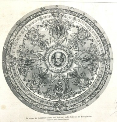 Lo Scudo Di Garibaldi: Xilografia Originale Di Ettore Ximenes, Esposizione Di Torino 1884