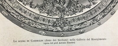 Lo Scudo Di Garibaldi: Xilografia Originale Di Ettore Ximenes, Esposizione Di Torino 1884