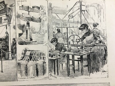 Filatura Cotone, Tessitura, Ombrelli, Tipografia, Fiori Artificiali, Cioccolato: Esposizione Di Torino 1884