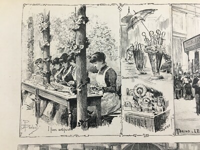 Filatura Cotone, Tessitura, Ombrelli, Tipografia, Fiori Artificiali, Cioccolato: Esposizione Di Torino 1884