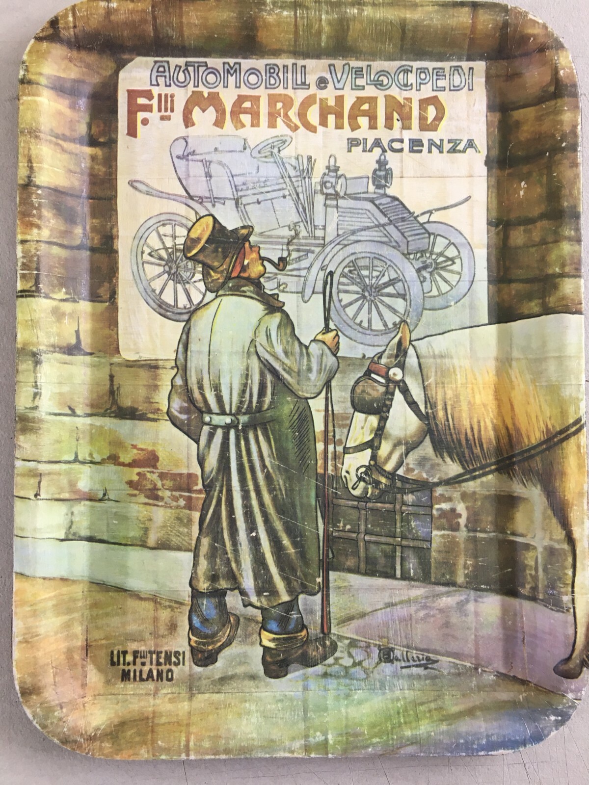 Automobili d'Epoca, Piacenza: Vassoio Pubblicitario Marchand (reprint)
