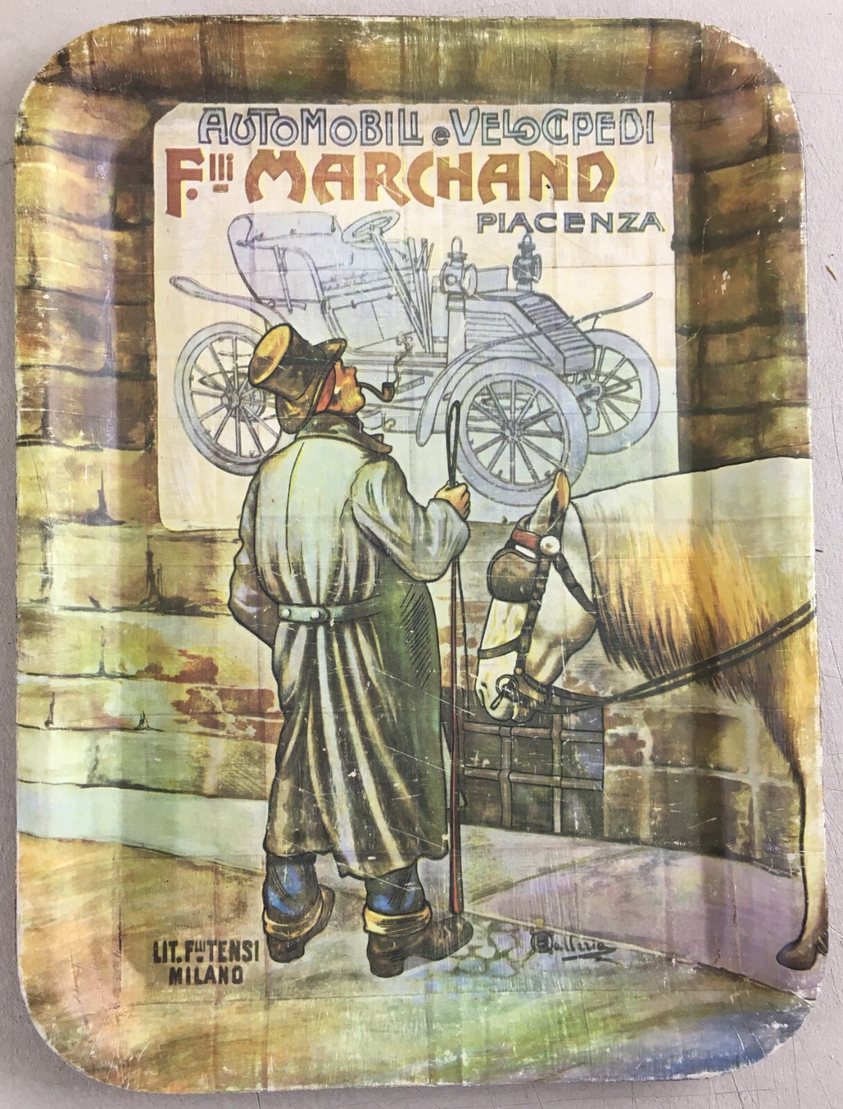 Automobili d'Epoca, Piacenza: Vassoio Pubblicitario Marchand (reprint)