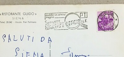 Toscana, Siena: Ristorante Guido   Cartolina Pubblicitaria d'Epoca