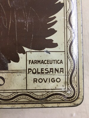 Purgante Aquila Rovigo: Scatola Pubblicitaria In Latta Litografata
