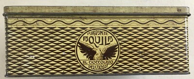 Purgante Aquila Rovigo: Scatola Pubblicitaria In Latta Litografata