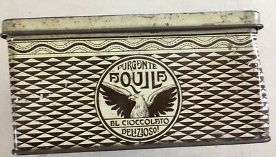 Purgante Aquila Rovigo: Scatola Pubblicitaria In Latta Litografata