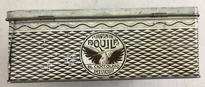 Purgante Aquila Rovigo: Scatola Pubblicitaria In Latta Litografata
