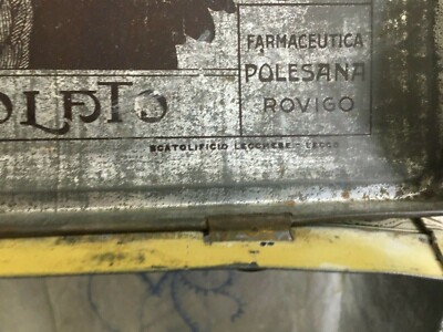 Purgante Aquila Rovigo: Scatola Pubblicitaria In Latta Litografata