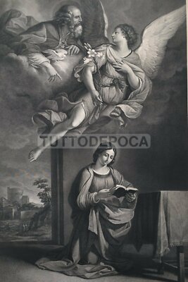 L'Annunciazione Del Guercino: Incisione Di Gaetano Guadagnini, 1850
