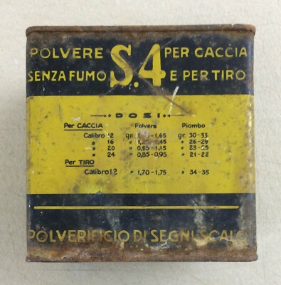 Scatola In Latta Bombrini Parodi Delfino, Polvere S.4, Segni Scalo