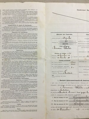 Assicurazioni   Società Internazionale   Riunione Adriatica Di Sicurtà   Milano   1893