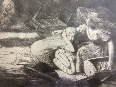L'Incendio Acquaforte Originale Di Alphonse Legros, 1876