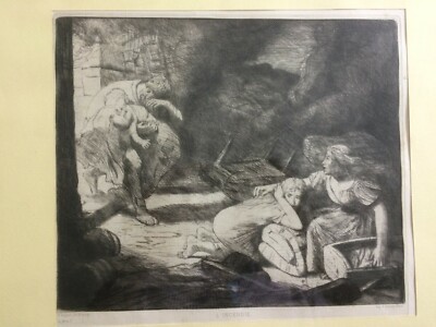 L'Incendio Acquaforte Originale Di Alphonse Legros, 1876