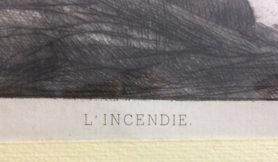 L'Incendio Acquaforte Originale Di Alphonse Legros, 1876