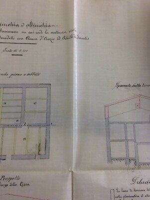 Progetto Architettonico E Planimetria: L'Aquila, 1899   Perito Antonio Cimorani