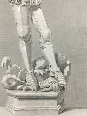 Stampa Devozionale: San Giorgio E Il Drago, Scultura A Digione   H. Shawe