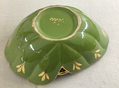 Centro Tavola In Ceramica Essepi Con Laminatura Oro, Civita Castellana, Anni '50
