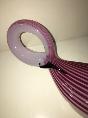 Vetri Da Collezione Murano Formia: Scultura A Cigno In Vetro Rosa