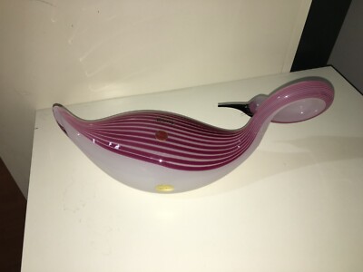 Vetri Da Collezione Murano Formia: Scultura A Cigno In Vetro Rosa