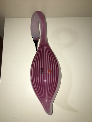 Vetri Da Collezione Murano Formia: Scultura A Cigno In Vetro Rosa