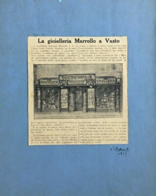 Abruzzo, Vasto: Oreficeria Marrollo. Ritaglio Di Giornale Con Recensione Di C. Palmili, 1927