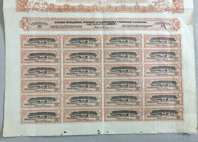 Parigi, Esposizione Universale. Grande Ruota Panoramica. Certificato Azionario, 1900