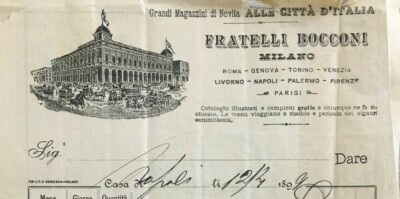 Milano   Grandi Magazzini Fratelli Bocconi   Negozio Di Napoli   Stampa Pubblicitaria