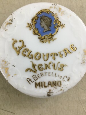 Profumeria Venus Veloutine Bertelli Milano   Pubblicitaria Antica   Porcellana Rara
