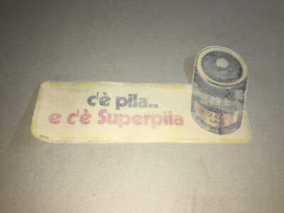 Batterie Pile Elettriche Superpila: Adesivo Pubblicitario d'Epoca