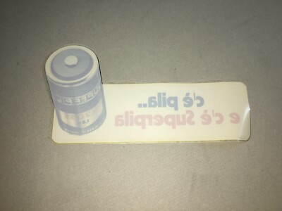 Batterie Pile Elettriche Superpila: Adesivo Pubblicitario d'Epoca