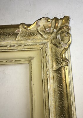 Antica Cornice Laccata E Dorata A Laccatura Fiorentina