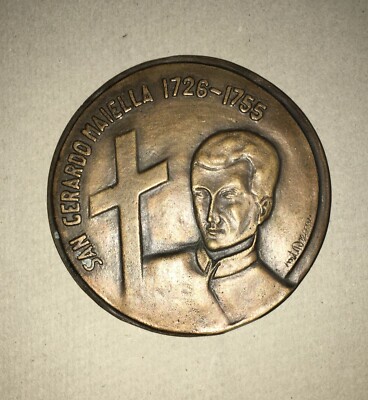 Scultura In Bronzo San Gerardo Maiella Medaglia Commemorativa Basilicata 1994
