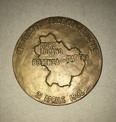 Scultura In Bronzo San Gerardo Maiella Medaglia Commemorativa Basilicata 1994