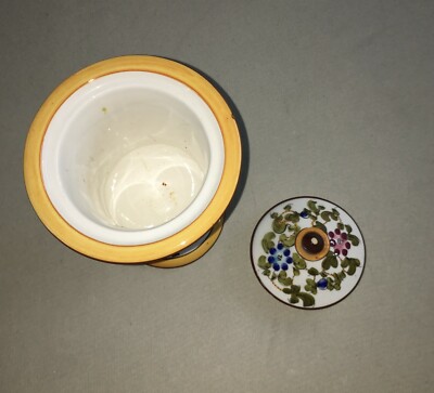 Caffetteria: Vaso In Ceramica Con Decoro Floreale Policromo, Marchio MTC