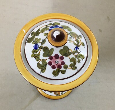 Caffetteria: Vaso In Ceramica Con Decoro Floreale Policromo, Marchio MTC