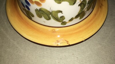Caffetteria: Vaso In Ceramica Con Decoro Floreale Policromo, Marchio MTC