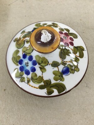 Caffetteria: Vaso In Ceramica Con Decoro Floreale Policromo, Marchio MTC